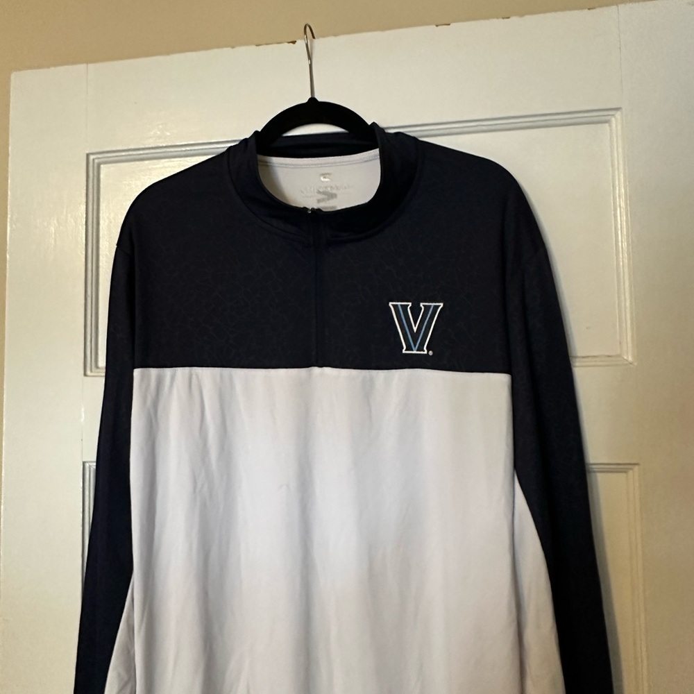 Villanova Basketball Colosseum Navy White Athletic Quarter Zip Jacket Mens XL - Picture 4 of 8